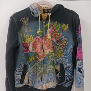 Men's Christian Audigier Full Zip Vintage Hoodie
